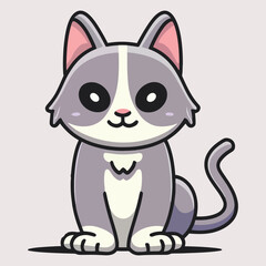 cute cat or kitten Animal meow, cartoon pets exact vector collection Illustration 