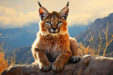 Portrait of a beautiful caracal