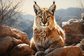 Obraz premium Portrait of a beautiful caracal