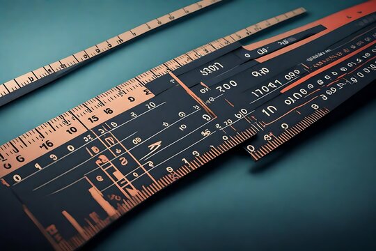 An HD image of a minimalistic ruler with bold, contrasting colors