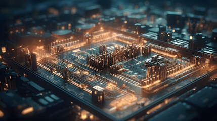 Fototapeta na wymiar 3d rendering of futuristic hardware and infrastructure