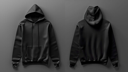 set of front and back view tee  hoodie