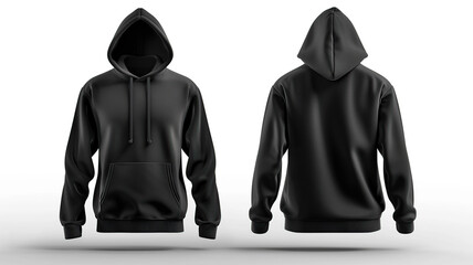 set of front and back view tee  hoodie