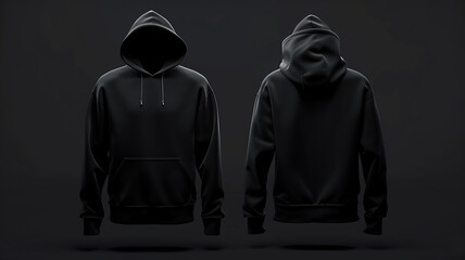 set of front and back view tee  hoodie