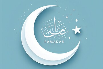 ramadan kareem. crescent and stars eid mubarak greeting cover card. - obrazy, fototapety, plakaty