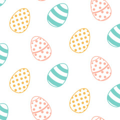 Cute Easter eggs seamless pattern. Vector illustration