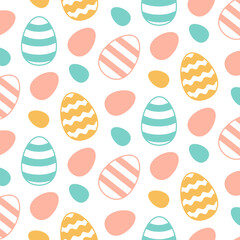 Cute Easter eggs seamless pattern. Vector illustration