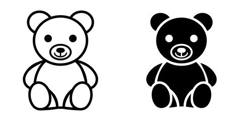 ofvs541 OutlineFilledVectorSign ofvs - teddy bear vector icon . coloring page . isolated transparent . black outline and filled version . AI 10 / EPS 10 / PNG . g11884