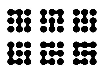 Data structure unique connection grid. Security encryption locks to protect meta plan. Round balls morphing bubbles and circle merging dots.