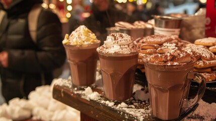 Obraz premium Hot Chocolate Delights at Winter Carnival