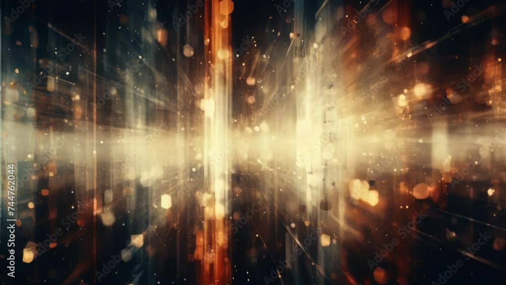 Aufkleber A captivating image of a very long line of lights in a dark room. Perfect for adding a mysterious and atmospheric touch to your design projects.