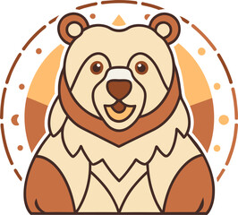 Obraz premium Minimalist bear, elephant, Line art laptop, professionals pretty, businesswoman, logotype badge, Meditation with neuter, icon logo Silhouette Vector Graphics element illustration