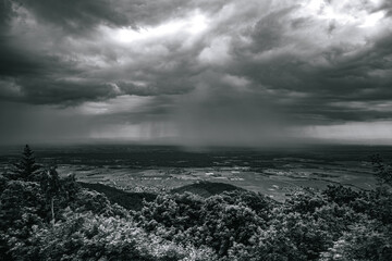 Tempest over Tranquility: A Monochrome Panorama in France