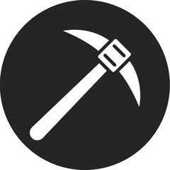 Pickaxe Glyph Circle Icon