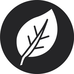 Leaf Glyph Circle Icon