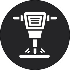 Jackhammer Glyph Circle Icon