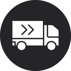 Shipping Truck Glyph Circle Icon