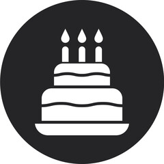 Cake Glyph Circle Icon