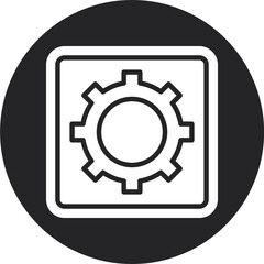 Settings Glyph Circle Icon