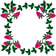  ornament of ripe berries and raspberry leaves