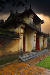 Interior building at the Forbidden Citadel in Hue, Vietnam