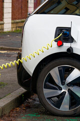 Electric recharging point for vehicle car or bike free no charge in car parking space