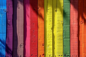 colorful wooden rainbow wall background