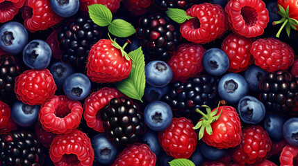 An illustration of a medley of colorful berries