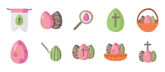 Easter eggs set in doodle style