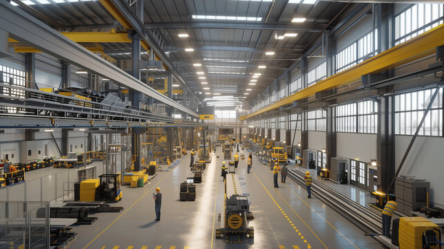 Workers and consultants in a factory in the industrial asset management.