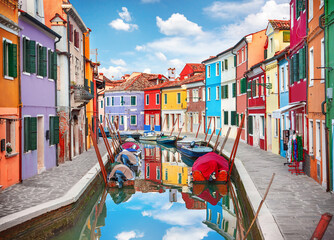 Colorful houses in Burano, Venice, Italy - 744766012