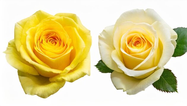 fresh beautiful yellow rose isolated on white background with clipping path