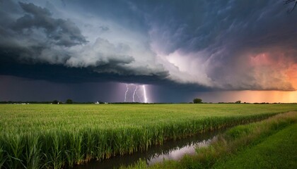  Midwest Thunderstorm Scene  - obrazy, fototapety, plakaty