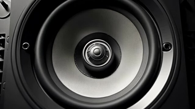High-quality image of a speaker with a black background, perfect for technology or music themes.
