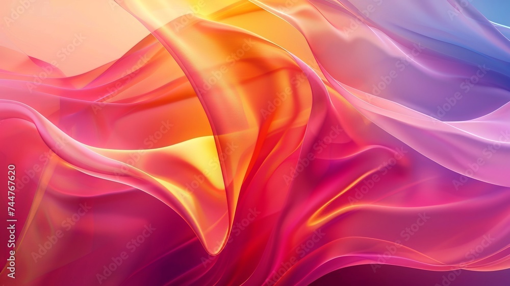 Poster colorful smooth wavy lines create a dynamic wave background suitable for presentations in fashion or