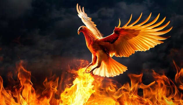 phoenix rising from flames