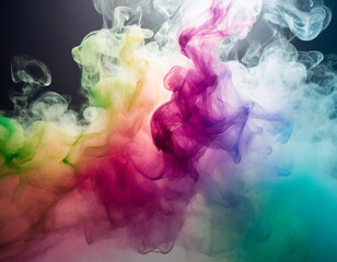 colorful smoke, smoke screen, dark background, studio