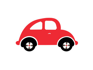 Red Car.  The red car illustration on a white background.. Cute red car - vector illustration. Car logo