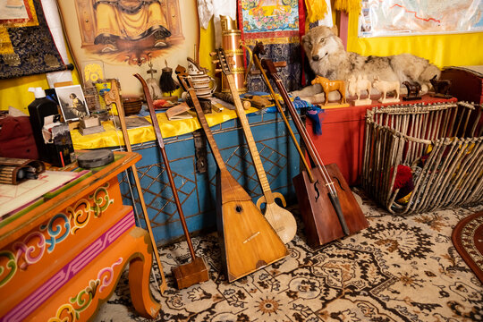 Museum of Oirat-Mongolian nomadic Culture, exposition of National musical instruments 