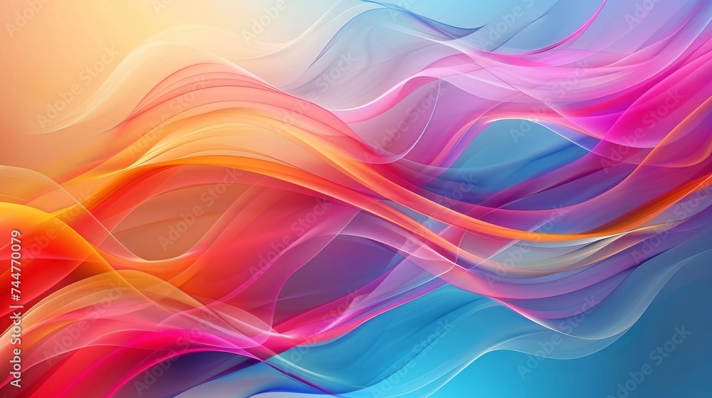 Poster colorful smooth wavy lines create a dynamic wave background suitable for presentations in fashion or