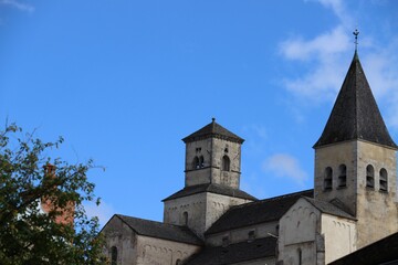 Fototapeta na wymiar church St Vorles in Burgundy , Chatillon Sur Seine