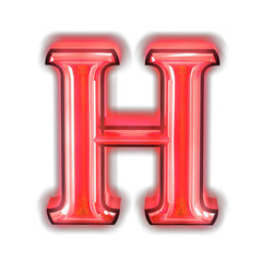 Glowing red symbol. letter h