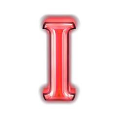 Glowing red symbol. letter i