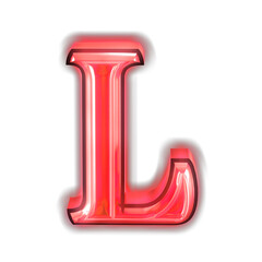 Glowing red symbol. letter l