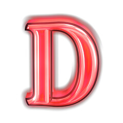 Glowing red symbol. letter d