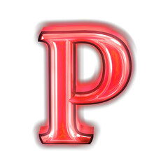 Glowing red symbol. letter p