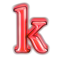 Glowing red symbol. letter k