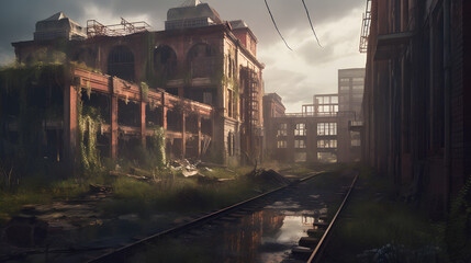 Obraz premium an unused abandoned industrial city