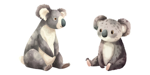 cute koala watercolour vector illustration