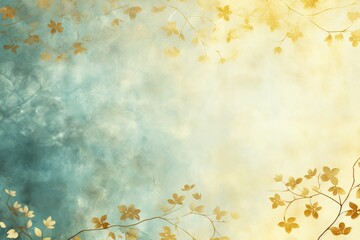 Enchanting blue pastel color foggy background with a soft golden hue, ideal for book covers or album art. This image creates a dreamy and surreal ambiance, perfect for various creative projects.